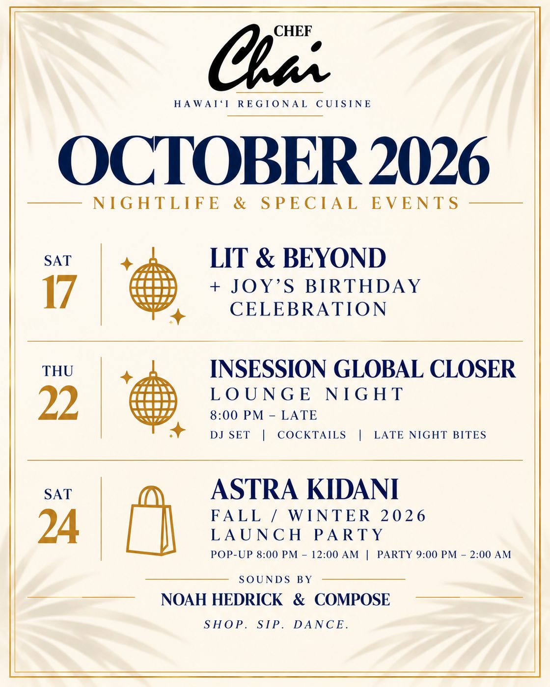 Nightlife & Special Events – October 2026