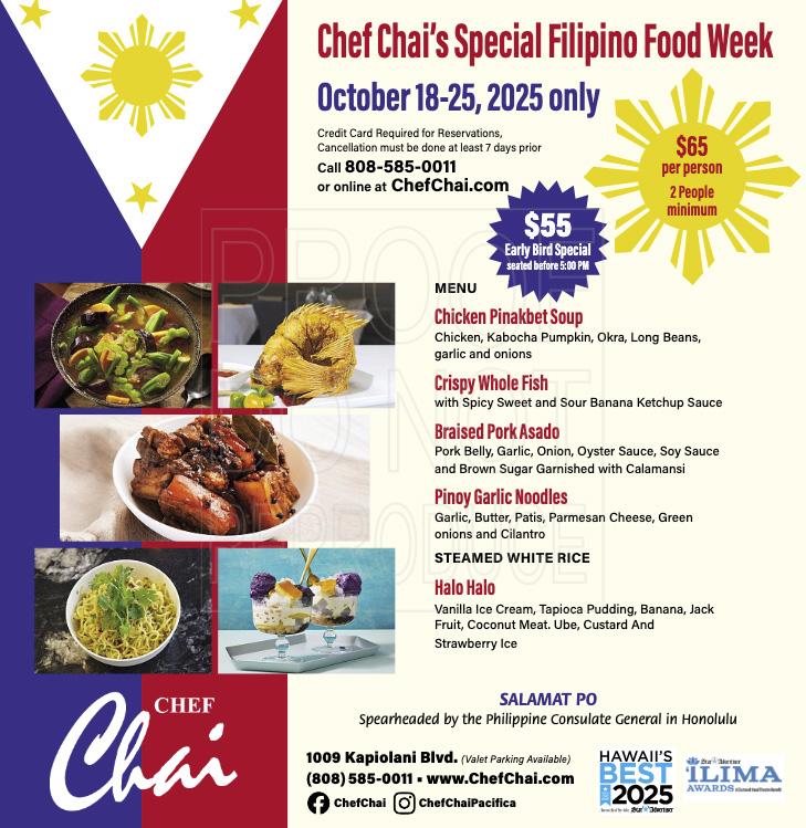 Chef Chai’s Special Filipino Food Week